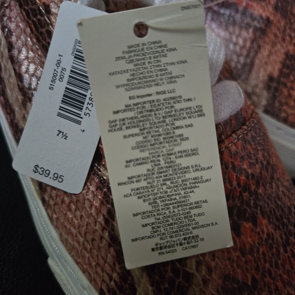 GAP faux snakeskin oxford sneakers sz7.5 NWT - Picture 5 of 7